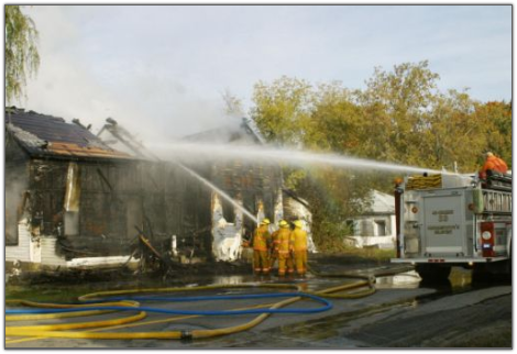 Morristown Fire Fighters battle the flames along with many other area fire departments.